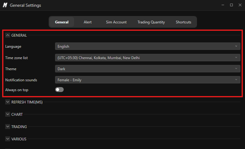 General Settings